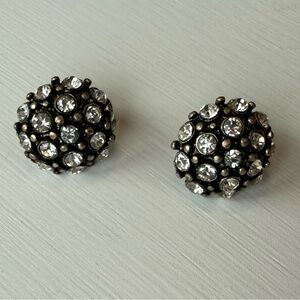Rounded Rhinestone Stud Earrings
